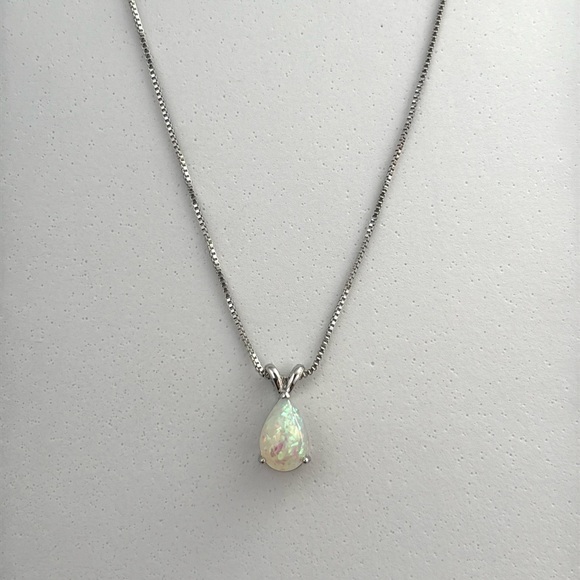 Jewelry - Opal Teardrop Shape Pendant Necklace for Women